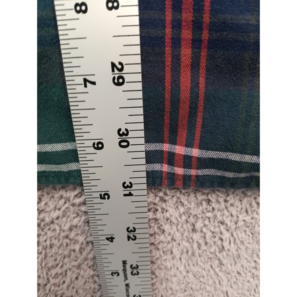 L.L.Bean Plaid Button-Down Shirt Men's L Green Red USA Made Cotton Blend - Picture 5 of 6